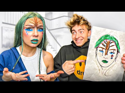 Видео: Сделала макияж по рисункам друзей!**+реакция на мейкап видео**