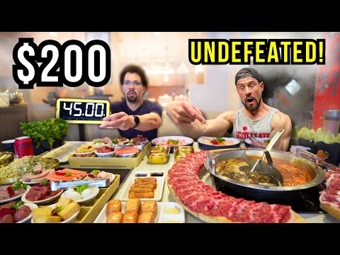 Видео: Непобедимый челлендж Hot Pot Food Challenge в Бостоне! 200 долларов на кону в Liuyishou Hot Pot (...