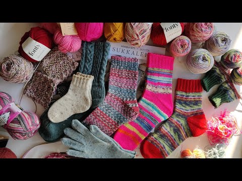 Видео: ВЛОГ. Вязальный позитивный. 7 пар носков, перчатки с пальчиком 🙌 Носочная пряжа.