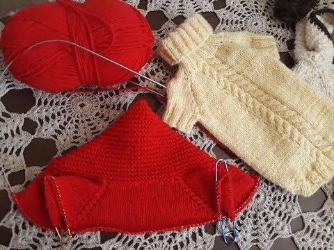 Видео: Комбинезон спицами для щенка. Часть 3.