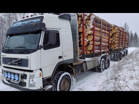 Видео: Volvo лесовоз. Не поднялся в гору