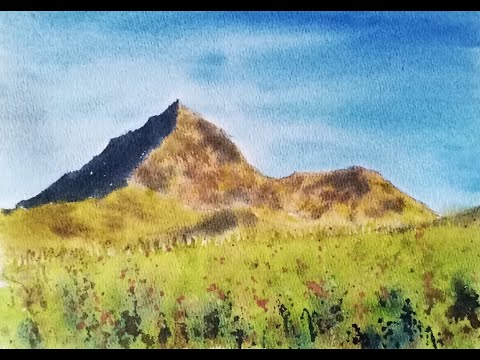 Видео: Урок акварели. 8. Летние горы
