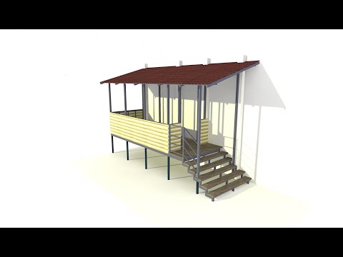 Видео: Проект веранды на металлокаркасе