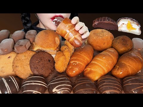 Видео: (Субтитры) АСМР Мукбанг: солёный хлеб + мороженое + шоколадный медово-рисовый пирог