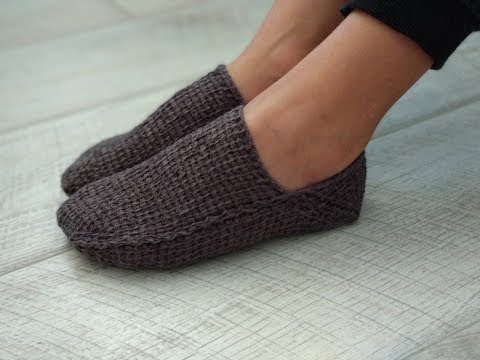 Видео: Тапочки тунисским крючком