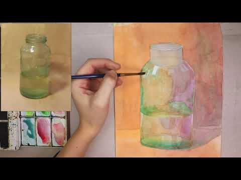 Видео: Натюрморт со стеклянной банкой  Урок 2