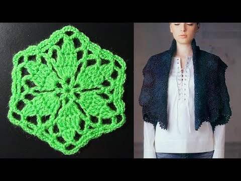 Видео: Жилет-перевертыш вяжем крючком из мотивов.