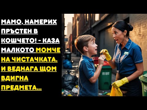 Видео: Мамо, намерих пръстен в кошчето! - каза малкото момче на чистачката. И веднага щом вдигна предмета..