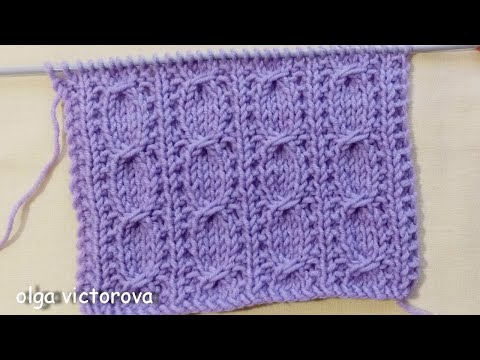 Видео: Жгутики - Медальончики Рельефный узор 725 Узоры спицами