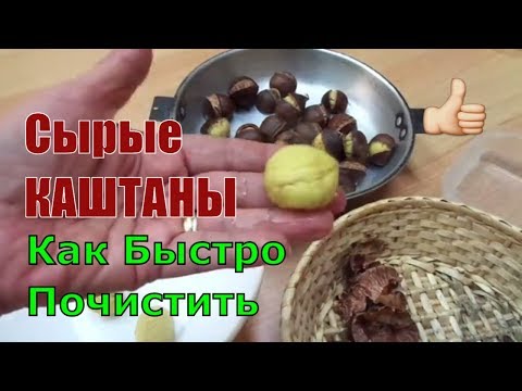 Видео: КАШТАНЫ Как Быстро Почистить от Кожуры Сырые Каштаны Приготовить