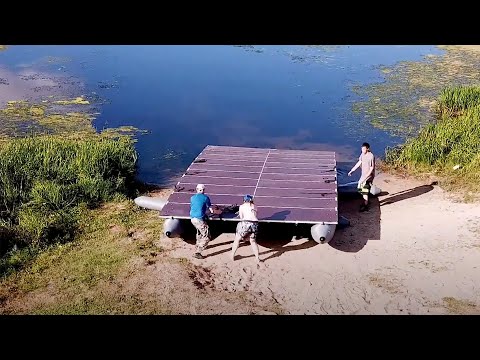 Видео: Большой разборный плот 8.5х4 метра