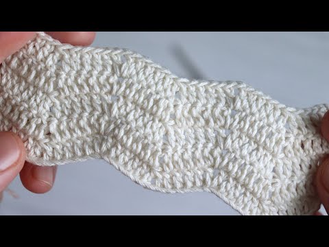 Видео: Узор крючком "ЗИГЗАГ". Мастер-класс.