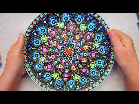 Видео: Ручная роспись тарелки красками. Мастер класс.