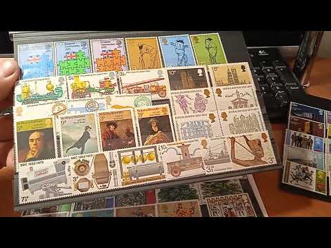 Видео: Смотрим марки Великобритании 70х годов. Филателия марки хобби stamp philately hobby