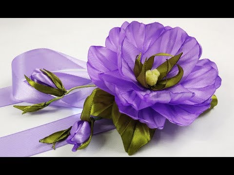 Видео: Ribbons вeautiful flowers / Hermosa flor de las cintas/ Просто красивый цветок из лент