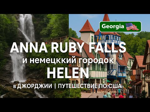 Видео: Anna Ruby Falls и немецкий городок Helen в Джорджии | Путешествие по США