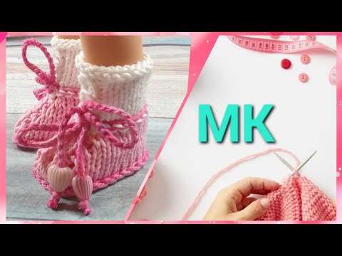 Видео: Комплект Розовые Розы* Ботиночки с носочками* Мастеркласс*