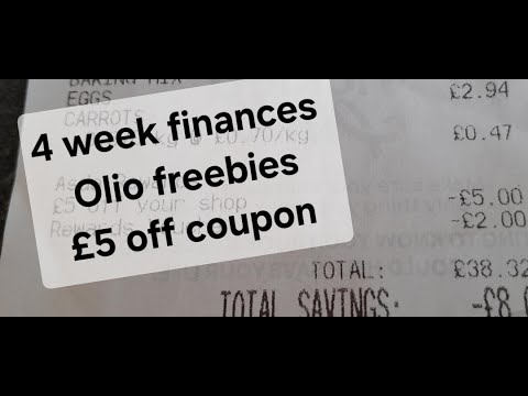 Видео: 4-недельное финансирование, бесплатные товары Olio, купон на скидку 5 фунтов стерлингов в Asda.