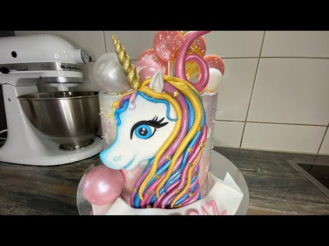 Видео: Торт с Единорогом, шоколадными шарами и леденцами на палочке. Cake