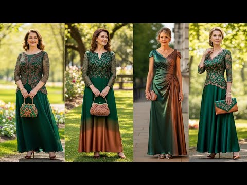 Видео: Зимние платья для матери невесты в оттенках зеленого и медного — элегантные, вневременные, изыска...
