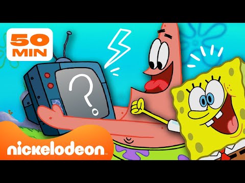 Видео: Губка Боб | Всё, что Губка Боб смотрит по ТВ | 50-минутная подборка | Nickelodeon Cyrillic