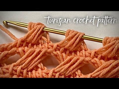 Видео: Тунисское вязание: шикарный узор для шарфа, палантина, пледа! Tunisian crochet pattern