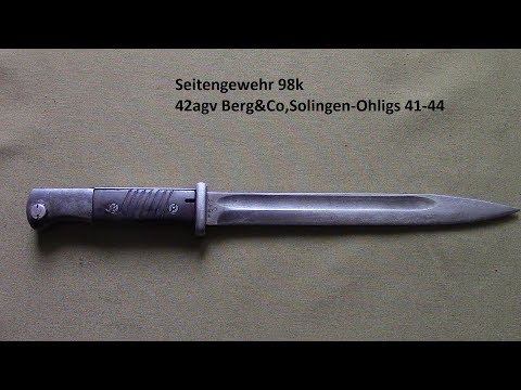 Видео: Видеообзор штык-нож Маузер  к винтовке 98К