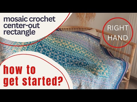Видео: Прямоугольный центр — наше мозаичное вязание крючком. Как начать? Правша.
