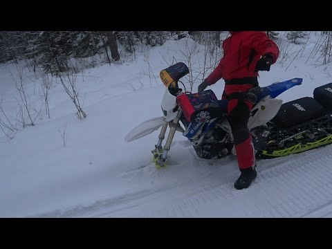 Видео: испытываем сноубайк))) и обкатываем варяг 550. готовимся к сезону.