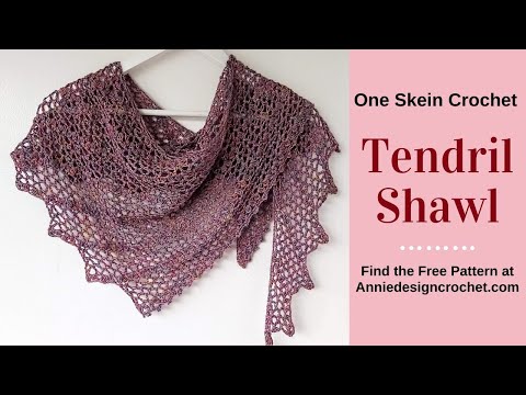 Видео: Вязаная крючком шаль из одного мотка - Tendril