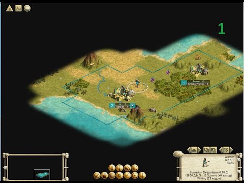 Видео: Civilization 3. Сложность demigod. Шумеры. Маленькая пангея на два игрока. Часть 1