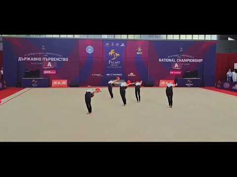 Видео: Държавно първенство по художествена гимнастика ансамбъл 5 топки - ДМВ - Академик