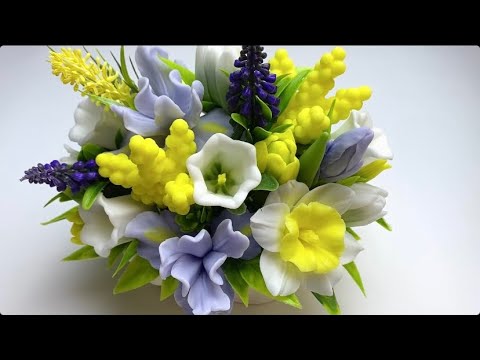 Видео: СБОРКА весеннего БУКЕТА из мыла🌼🔥💛 в гипсовых руках👋🏻