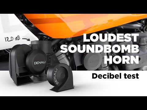 Видео: Сравнение сигналов звукового сигнала DENALI SoundBomb и тест на уровень шума в децибелах — какой ...