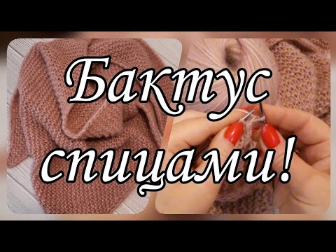 Видео: Бактус,  шаль, косынка спицами.
