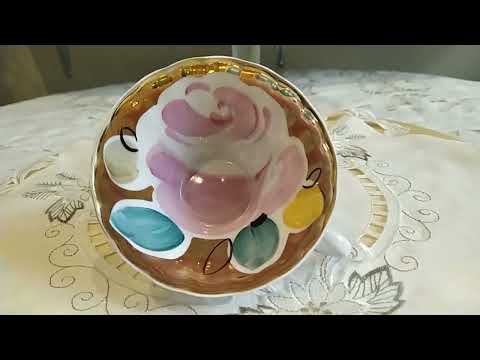 Видео: Изысканный набор посуды для  горячего шоколада. Кобальт, золото и розы!