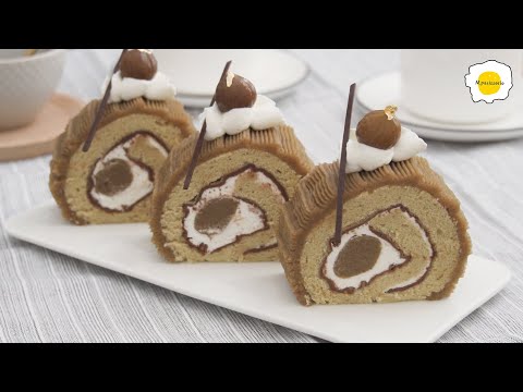 Видео: Шоколадно-каштановый шифоновый рулет АСМР