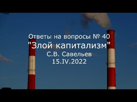 Видео: С.В. Савельев - Злой капитализм