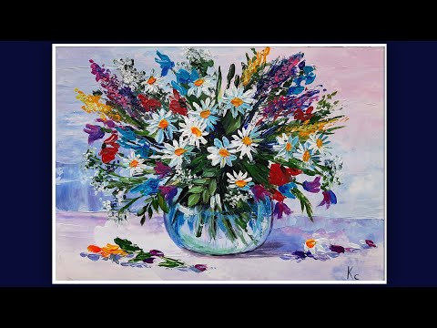 Видео: РИСУЕМ БУКЕТ ПОЛЕВЫХ ЦВЕТОВ АКРИЛОМ -МАСТИХИНОМ ПОЭТАПНО//DRAW A BOUQUET WITH ACRYLIC