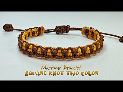 Видео: DIY Макраме Браслет Квадратный Узел Два Типа Цвета 1 | Уроки изготовления браслетов макраме