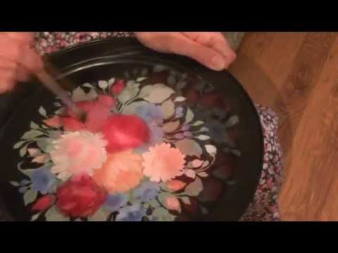 Видео: Жостовская роспись. Собрание роз на подносе.