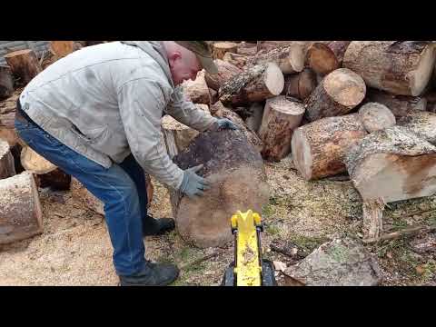 Видео: Колем дрова 60см в диаметре. Дровокол Huter HLS-5500. Электрогидравлический. Усилие 5,5т.