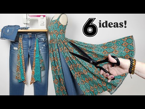 Видео: ♻️Как быстро и легко превратить старые брюки в стильное платье ‼️6 идей переработки брюк
