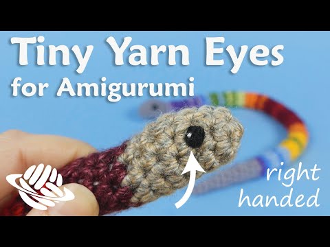 Видео: Маленькие глазки из пряжи для амигуруми (версия для правой руки)