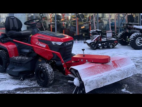 Видео: ОБЗОР на садовый трактор ZimAni TC107HVD🔥и роторную щетку