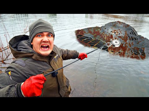 Видео: Подняли со дна гигантскую жуткую находку, где затонула летающая тарелка во время магнитной рыбалки