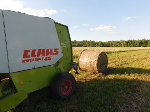 Видео: СЕНОКОС пресс CLAAS 46 обмотка сеткой -обзор!