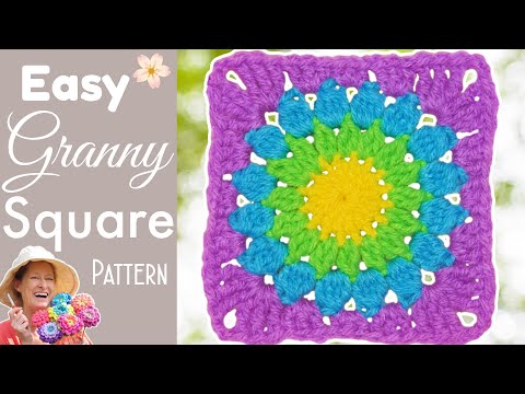 Видео: Легкий учебник Sunburst Granny Square для начинающих!