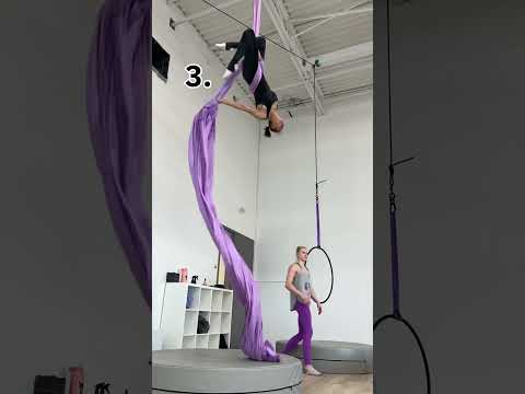 Видео: 5 разных обрывав с одной намотки! 5 different star drops from one wrap | Воздушная гимнастика