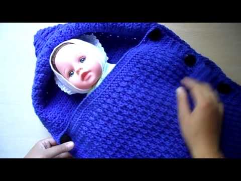 Видео: Конверт для новорожденного крючком.
